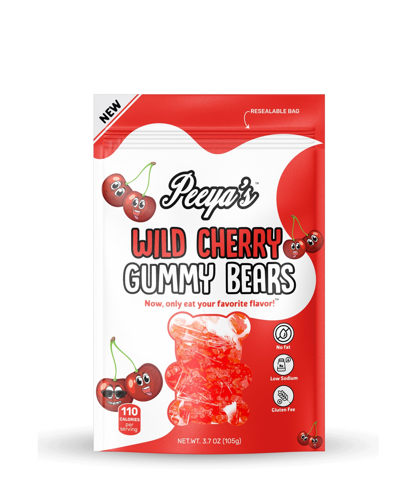Peeya’s Wild Cherry Gummy Bears- Pack of 6