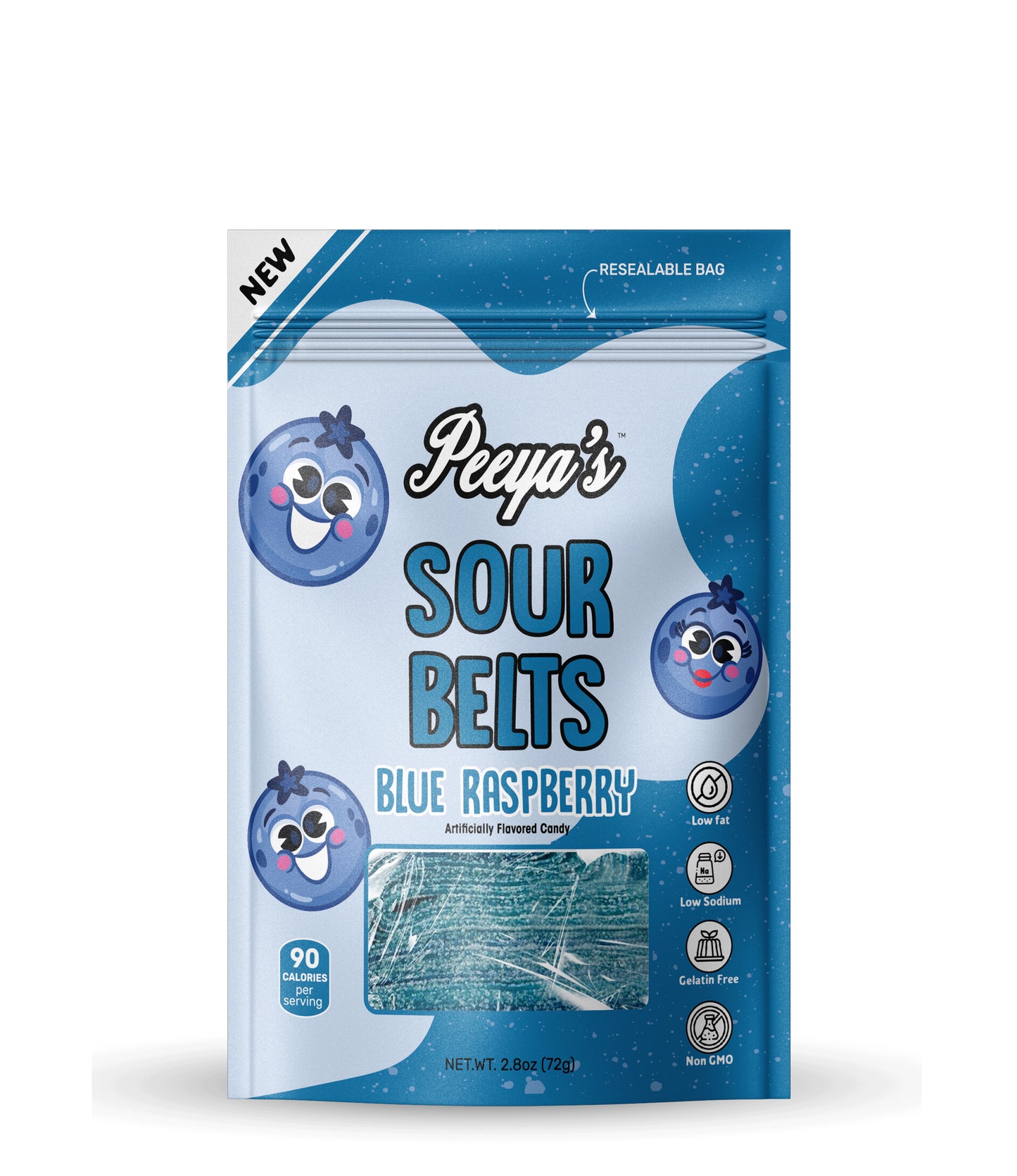 Peeya’s Blue Raspberry Sour Belts- Pack of 6